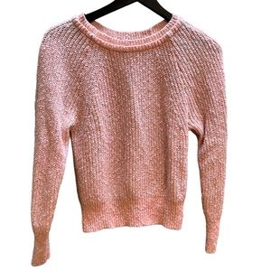 Free People creamy orange fisherman’s knit sweater size small